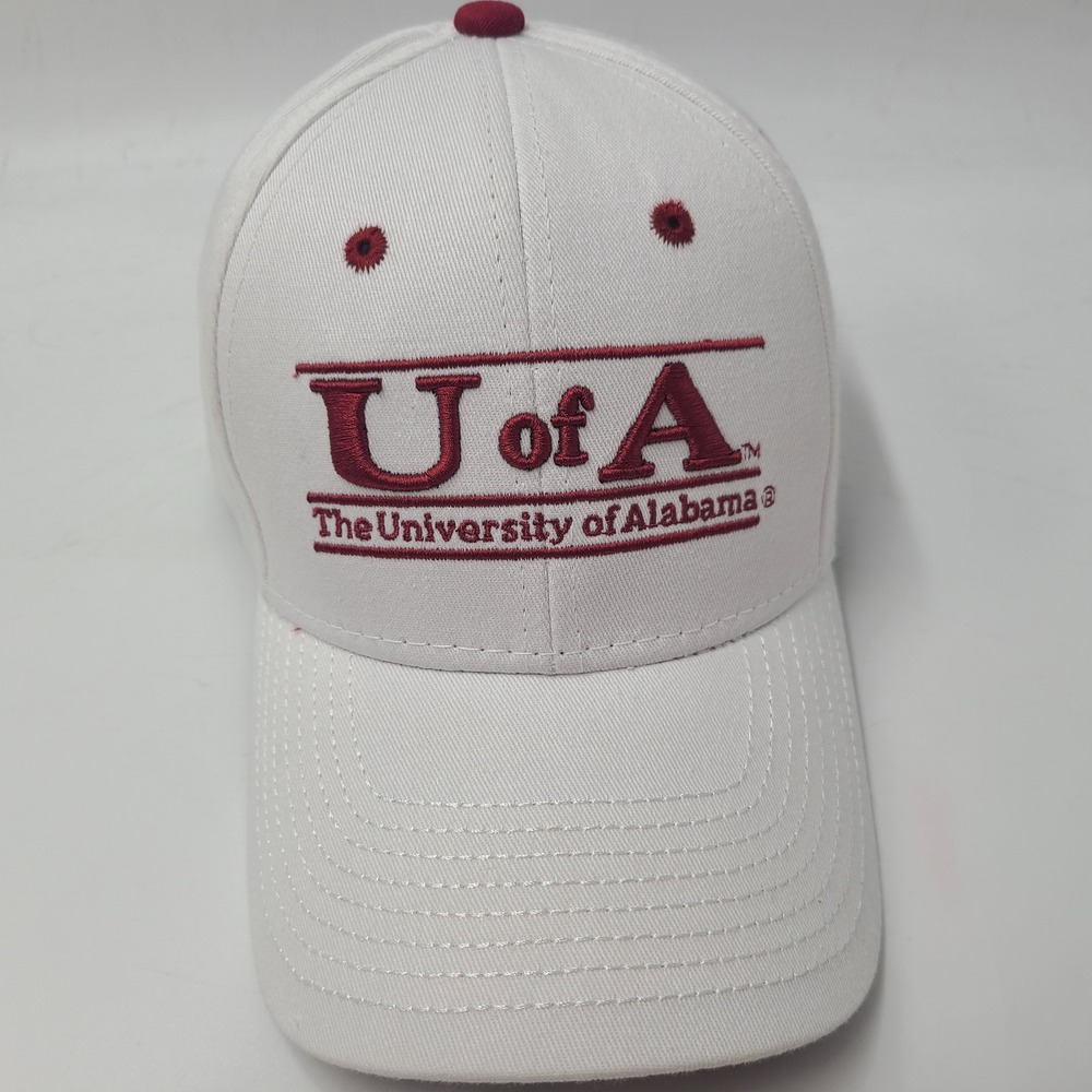 Alabama Crimson Tide Hat Snapback The Game Split Bar White Red NCAA Logo Men